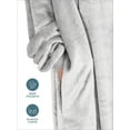 thumbnail image 5 of Bare Homey Kids Size Microplush Wearable Blanket - Long Length - Side Pockets - Velvety Soft, Light Gray, 5 of 8