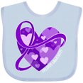 thumbnail image 3 of Inktastic Epilepsy Awareness Purple Ribbon Around Heart Boys or Girls Baby Bib, 3 of 4