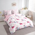 thumbnail image 2 of Homewish Kawaii Dachshund Animal 7-Piece Twin Bedding,Pink Dog Paw Print Bedding Comforter Set,Pink Reversible, 2 of 8