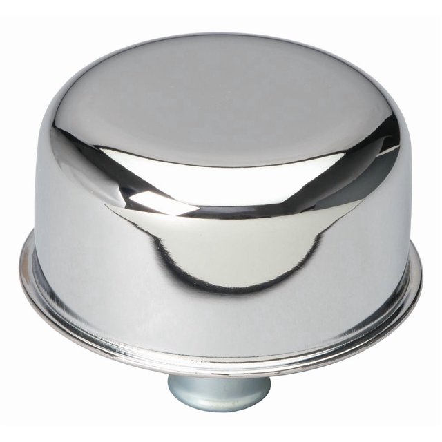 Trans Dapt Crankcase Breather Cap 9171 Chrome; Push-In; 1-1/4 Inch Diameter Tube/2-3/4 Inch Overall Diameter