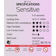Stacy Lash Sensitive Eyelash Extension Glue (0.34fl.oz/10ml) / Black Cyanoacrylate Adhesive for Individual Eyelash Extensions/ Low Fumes / Professional Use Only