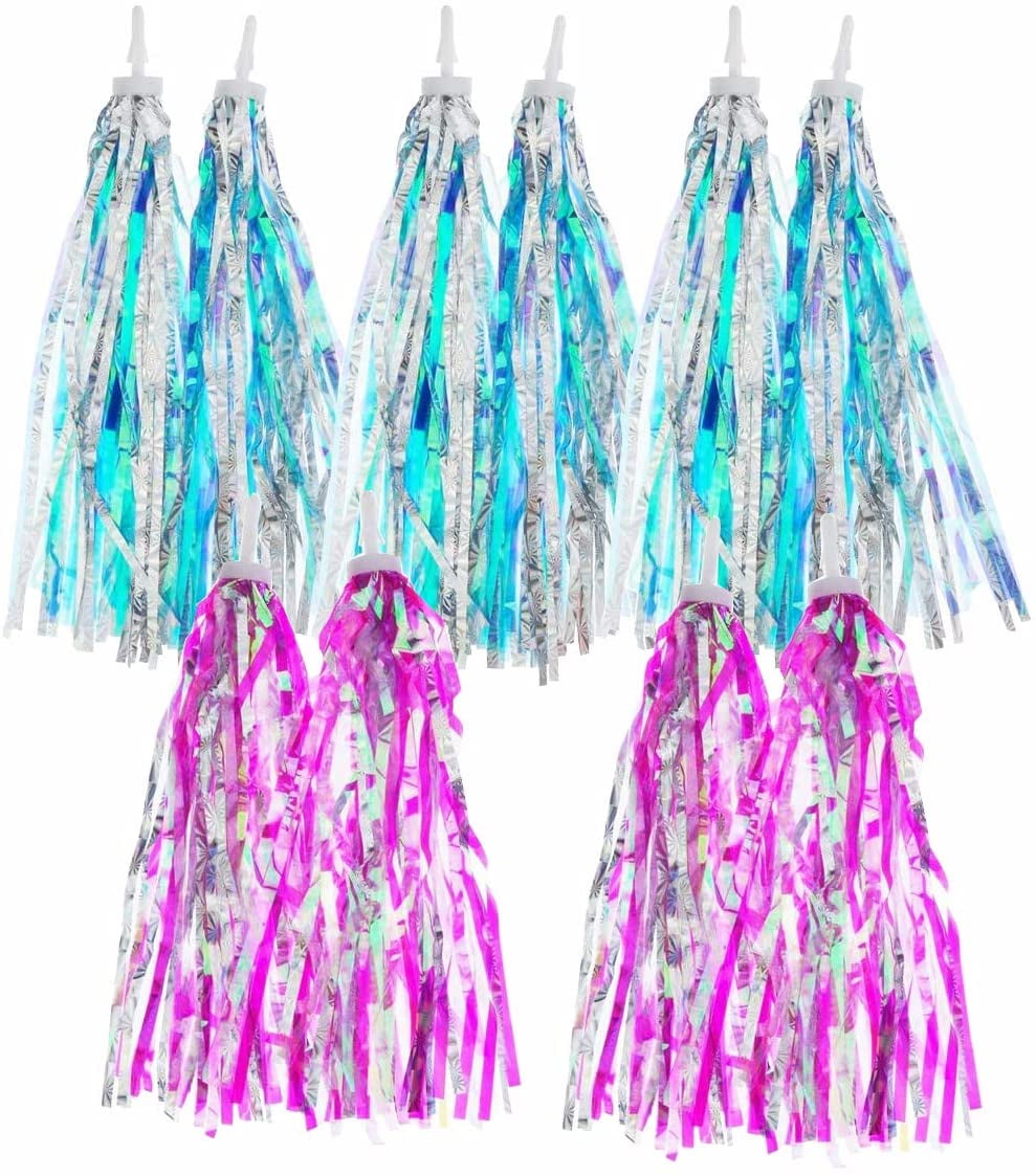 5 Piars Kids Bicycle Tassel Ribbon Children Scooter Bike Handlebar Streamers Bicycle Grips Colorful Tassel Decoration for Boys and Girls