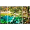 thumbnail image 2 of Colorful Lake with Tree Trunks - Landscape Canvas Wall Art, 2 of 3