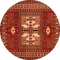 thumbnail image 1 of Ahgly Company Indoor Round Geometric Orange Traditional Area Rugs, 3' Round, 1 of 1