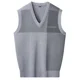 thumbnail image 5 of Suéteres de punto para hombre, cuello en V, ropa para hombre, chaleco sin mangas, chaleco estampado, tops coreanos de otoño e invierno de 2024, prendas de punto AX, 5 of 5