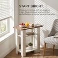 thumbnail image 4 of ZEXVIDA White Narrow Side Table with Oak Top, 3 Tier Modern Farmhouse End Table, Narrow White Nightstand for Bedroom, Nursery, Living Room, Coastal Small Bedside Table with Storage Shelves, 22.8" H, 4 of 10