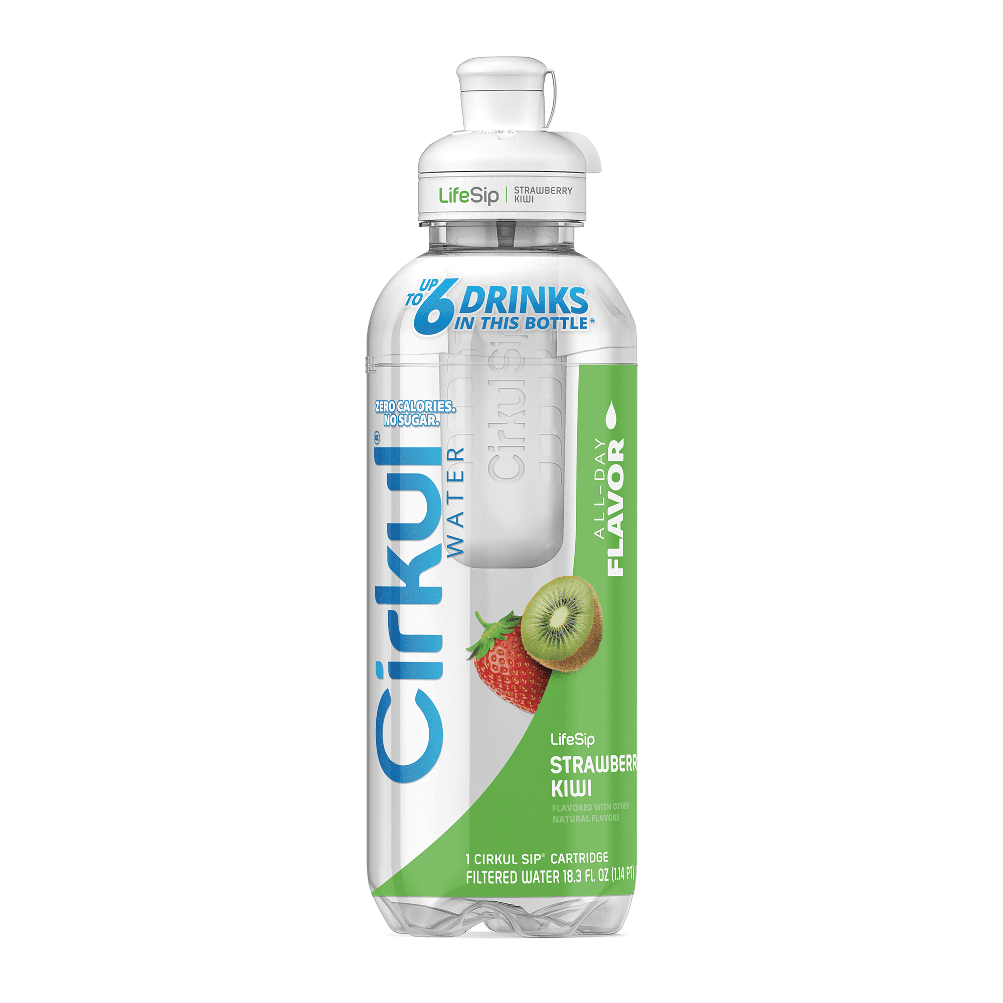 Cirkul LifeSip Strawberry Kiwi 18.3 Fl Oz Bottle + Flavor Cartridge