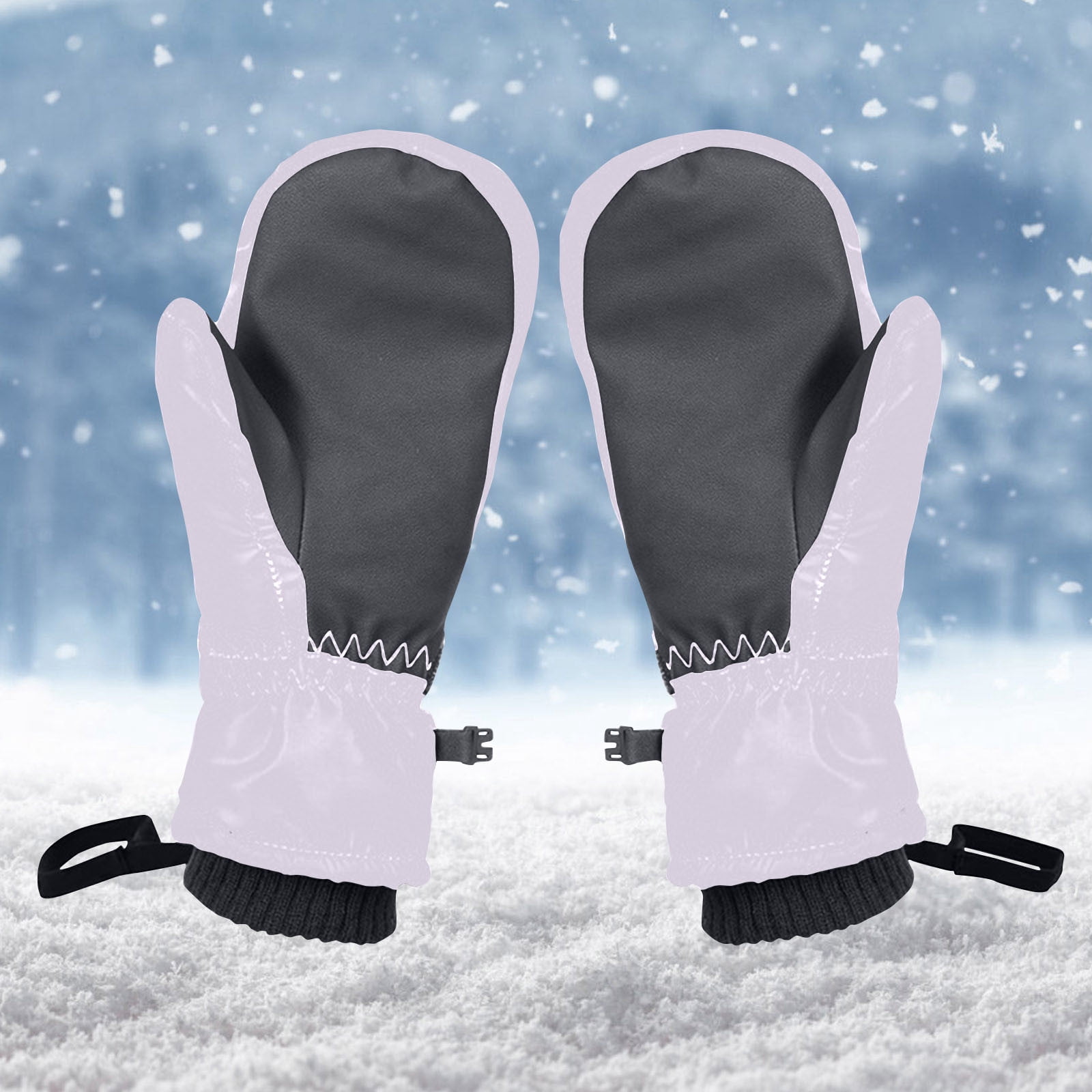 ZACPNCV Kids Waterproof Gloves Winter Warm Fleece Lined Snow Gloves Boys Girls Ski Gloves Purple Free Size