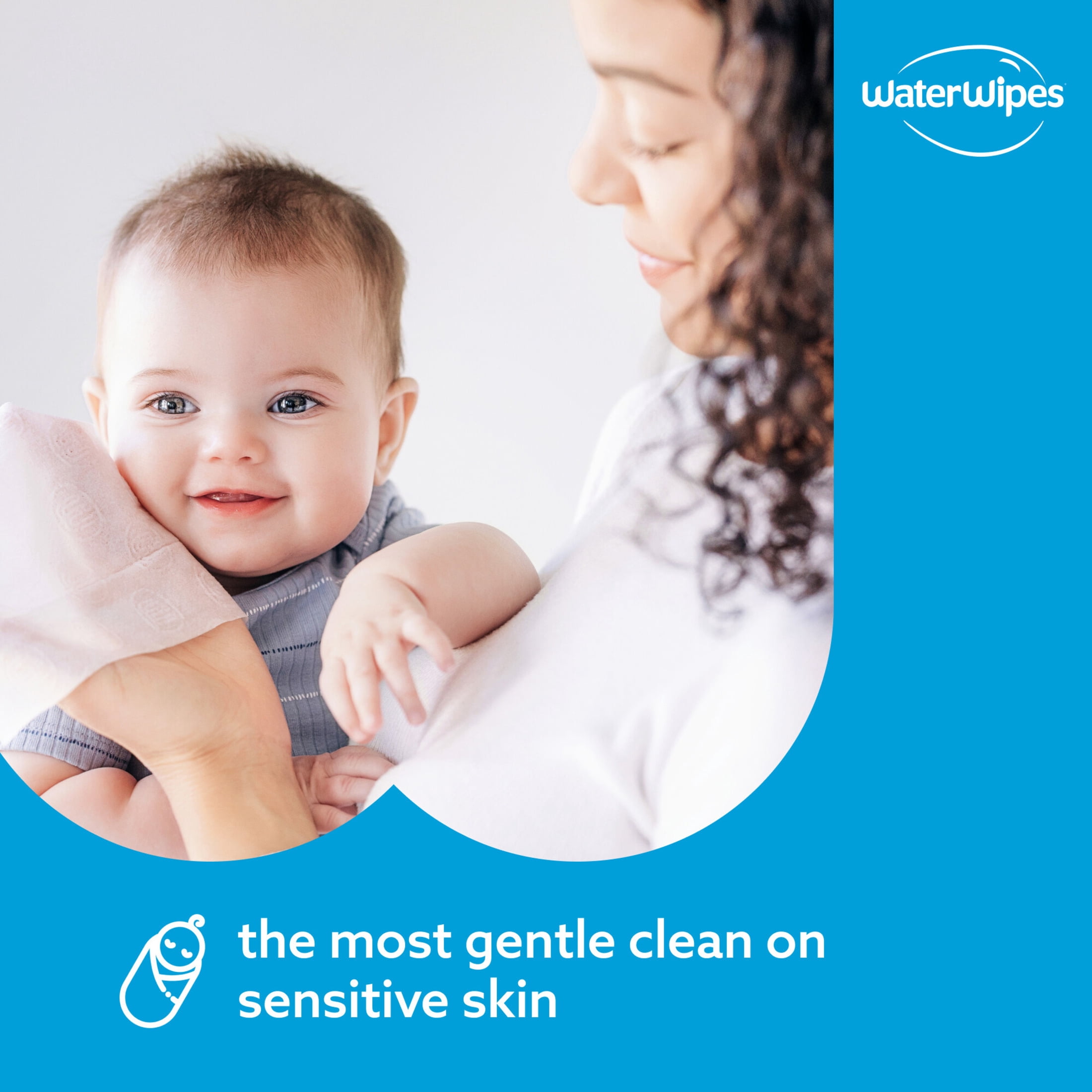 WaterWipes Sensitive Newborn & Baby Wipes, 99.9% Water, Unscented & Hypoallergenic, 120 Wipes