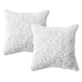 thumbnail image 2 of Sorra Home  Indoor Faux Fur Knife Edge Square Pillows (Set of 2) 16 in (Set of 2) - Fauxchilla Silver Fox, 2 of 5