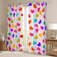 thumbnail image 2 of Feelyou Colorful Heart Curtains (2, 52x84), Kid Stripes Geometric Kawaii, 2 of 6