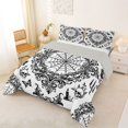 thumbnail image 2 of Homewish Gothic Skull Full Size Comforter Sets,Boho Damask Flowers Bedding Comforter Set,White Black,Halloween Duvet,Light Gray Reversible,3 Pieces,1 Comforter and 2 Pillowcases, 2 of 7