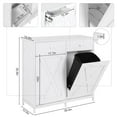 thumbnail image 2 of Double Tilt Out Trash Cabinet 20 Gal, Kitchen Wooden Recycling Cabinet, Hidden Trash Can Holder w/Drawers & Tabletop, Dog-Proof Trash Bin Cabinet, Trash Bins NOT Included(White), 2 of 16