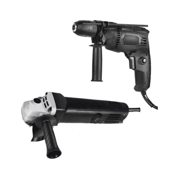 Taladro Rotomartillo 1780w+esmeriladora Con Accesorios 1980w Negro.