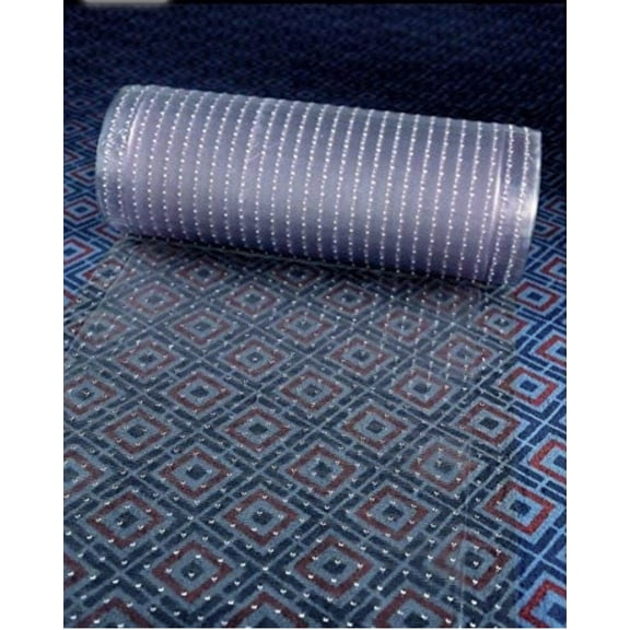 Clear Plastic Runner Rug Carpet Protector Mat Ribbed Multi-Grip 26in X 72in
