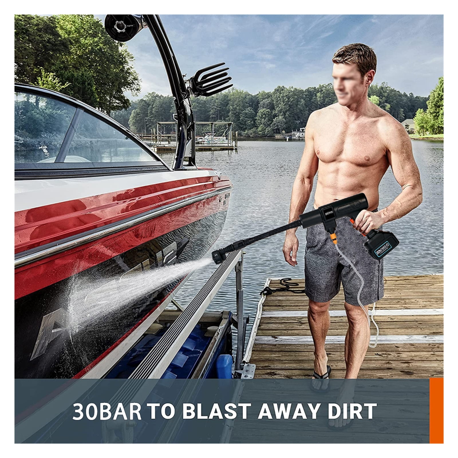 Brushless High Pressure Cleaner Washer Spray Water Gun Portable Car Wash Pressure Water Cleaning Machine For 18V Battery