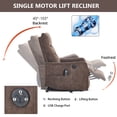 thumbnail image 5 of Power Lift Recliner Chair, Massage and Heat, Brown Chenille, Heavy Duty, Gift for Elderly Parents, 5 of 8