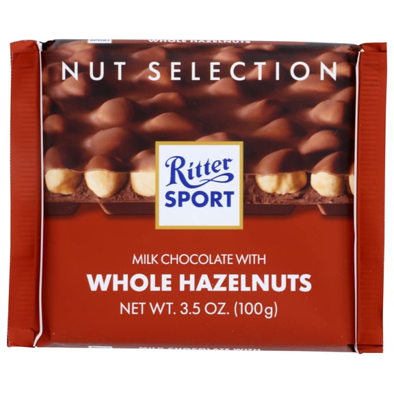 Ritter Sport Bars, Milk Chocolate with Whole Hazelnuts, 3.5 Ounce (Pack of 10)