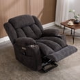 thumbnail image 4 of LEGAHOME Lift Recliner, Electric Power Recliner Chair with Heat Therapy and Massage, Fabric Lift Chair with Cup Holders, USB Port and Side Pocket, Wide Seat Recliner Sofa for Big and Tall, Dark Gray, 4 of 7