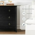 thumbnail image 3 of ANHDAH Storage Dresser Chest for Bedroom, 3 Wood Drawer Dresser for Clothes, Black, Set of 2, 3 of 7