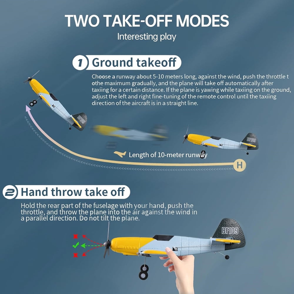 KF811 BF109 2.4G 3CH RC Airplane EPP Foam Fixed Wingspan Glider RTF Mini Warbird Planes Toys Gifts
