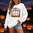 thumbnail image 2 of KHONTS Hanging with My Boos Sweatshirt for Women Just Hangin with My Little Boos Halloween Pullover Tops White M, 2 of 5