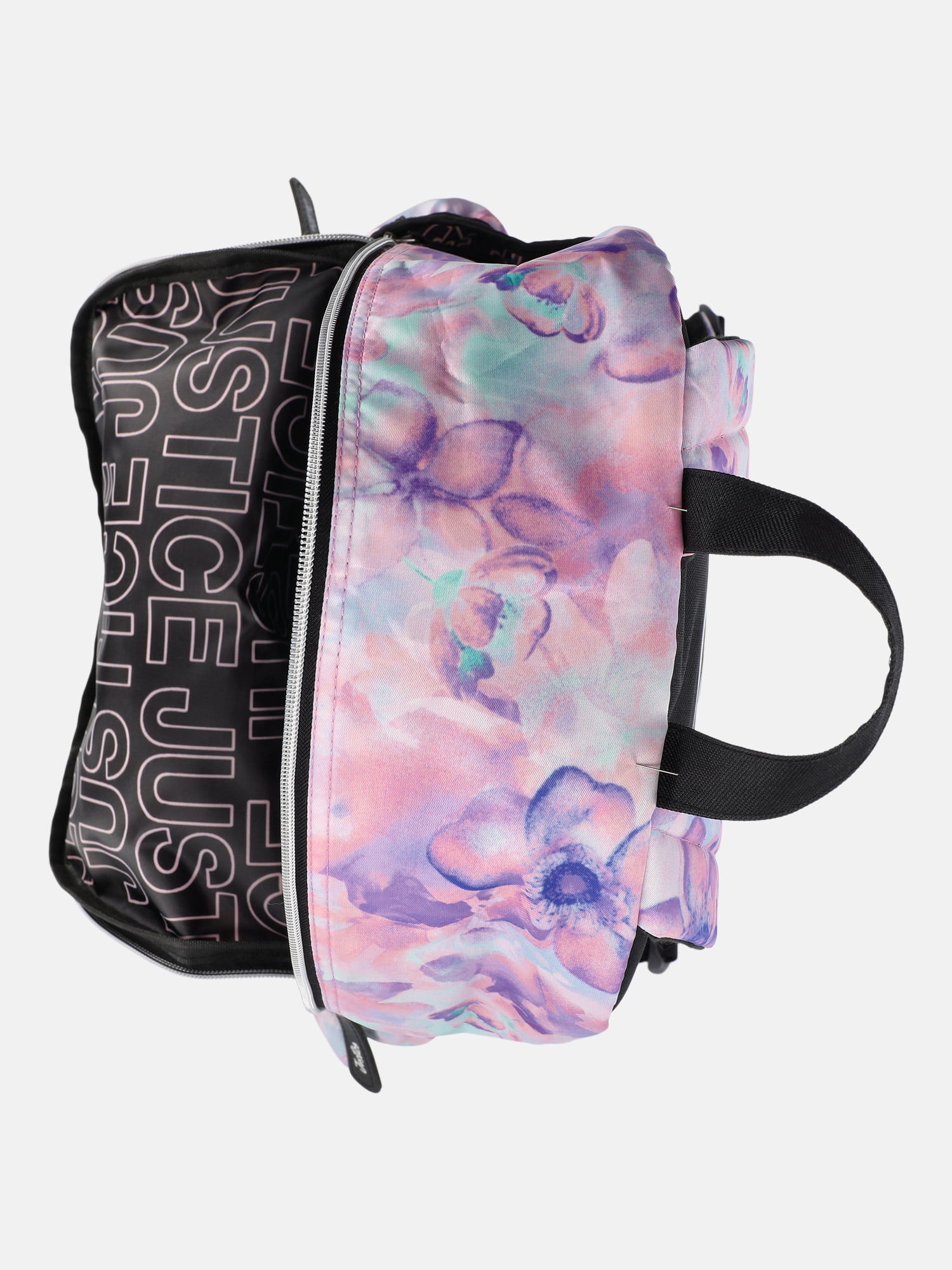 Justice Girls 17" Floral Print Backpack & Lunch Tote Set, Lavender