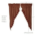 thumbnail image 2 of VHC Brands Star & Check Curtain Prairie Set of 2, Burgundy & Tan, 63x36, 2 of 5