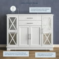 thumbnail image 4 of BELLEZE Ryland 47" Wood Storage Sideboard Buffet Cabinet Console Table, White, 4 of 7