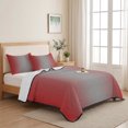 thumbnail image 5 of Queen Quilt Set 90''x96'', Red Grey Ombre Lightweight Summer Bedspread Coverlet Set with 2 Pillow Shams, Modern Gradient Abstract Art Breathable All Season Quilt Bedding for Bedroom/Guest Room, 5 of 9