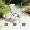 thumbnail image 3 of Outdoor Stackable Patio Dining Chairs Set of 4,High Back Outdoor Patio Chairs with Breathable Mesh Seat,Metal Frame for GardenLawn Backyard, 3 of 7