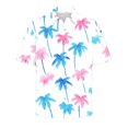 thumbnail image 5 of AHTJRT Men’s Casual Hawaiian Shirt with Gradient Palm Fronds Hibiscus Prints Button Down Collar Shirt Multicolor M, 5 of 5