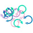 thumbnail image 1 of 10 Pack Anodized Titanium 16ga Horseshoe Circular Spike Barbells - Rook, Septum, 1 of 1