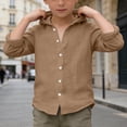 thumbnail image 6 of LYHaoo Boys Summer Shirt Long Sleeve Button Down Beach Top Breathable Solid Color Casual Wear For And Youth Basic Tees Casual Tops,Sizes 8-9 Years, 6 of 6