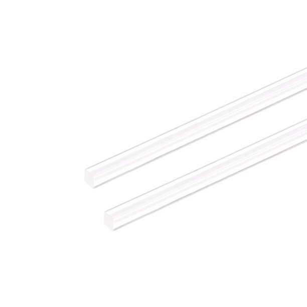Acrylic Square Rod,5mmx5mmx10inch Clear Plastic Rod Solid PMMA Bar 2pcs