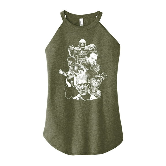 Classic Monsters - Popular Monsters of All Movies - Juniors High Neck Tank Top