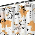 thumbnail image 4 of Cartoon Puppy Pattern Shower Curtain Waterproof Quick-Dry Bathroom Curtain Funny Dog Design, 4 of 5