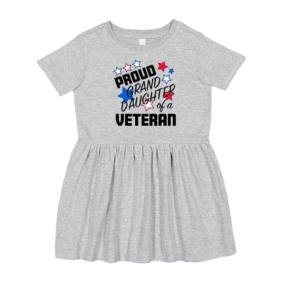 Inktastic Proud Granddaughter of a Veteran Veterans Day Girls Toddler Dress