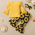 thumbnail image 3 of Babibeauty Baby Girls' Clothes Polka Dot Mesh Flare Sleeve Printed Flare Pants+Bow Tie Headband Outfits, 3 of 9