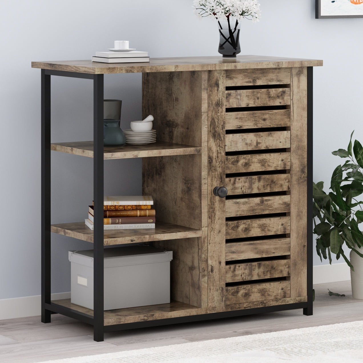 Multi Functional Floor Standing Shelf Storage Cabinets With Doors And Shelves For Living Room