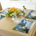 thumbnail image 4 of Ambesonne Jungle Place Mats Set of 4, Beach on Mahe Island, Standard Size, Green Blue Sand Brown, 4 of 6