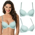 thumbnail image 6 of Curve Muse Women's Light Lift Add 1 Cup Push Up Underwire Convertible Tshirt Bra-1PK-Lt Blue-44C, 6 of 7