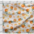 thumbnail image 2 of Soimoi Watercolor Fruit Print,Cotton Poplin, Sewing Fabric Sold by The Yard 42 Inch Wide,Sewing Craft Quilting/Quilt Making Fabric, Orange, 2 of 5
