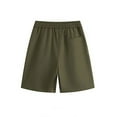 thumbnail image 3 of Diufon Mens Cotton Shorts Elastic Waist Drawstring Shorts with Pockets Solid Color Sports Shorts, 3 of 3