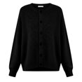 thumbnail image 4 of Holzkary Button Down Cardigans Sweater for Women Loose Crewneck Long Sleeve Knitted Casual Oversize Cropped Pullover Fall Trendy Winter Fashin 2026 Business Casual Sweaters for Women Black 3Xl, 4 of 4
