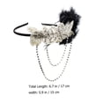 thumbnail image 2 of 1 diadema delicada de plumas negras con borlas y diamantes de imitación, 2 of 7