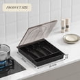 thumbnail image 5 of Countertop Utensil Holder with Lid, Plastic Silverware Tray for Drawer, 5 Compartments Flatware Organizer, 5 of 5