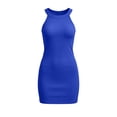 thumbnail image 5 of YueHuiYing Women's Solid Color Halter Top & High-Waisted Bodycon Ultra-Short Skirt Set Fashion Casual Summer Club Party Nightout, 5 of 5