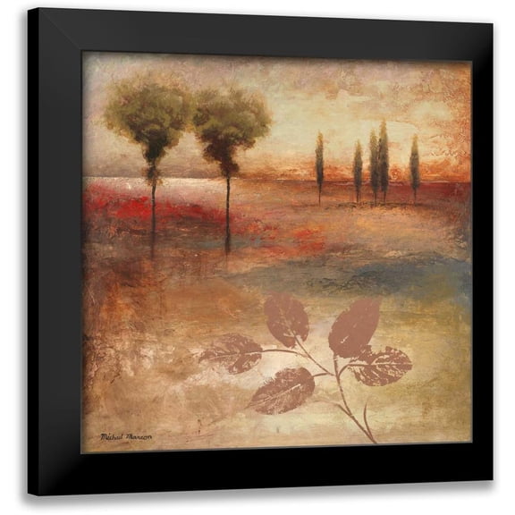 Marcon, Michael 12x12 Black Modern Framed Museum Art Print Titled - Warm Textural Landscape I