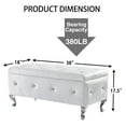 thumbnail image 6 of Storage Ottoman Bench, Upholstered Ottoman With Crystal Button, Rectangular Flip Top Foot Rest End Of Bed Bench For Bedroom Living Room Hallway, 6 of 7